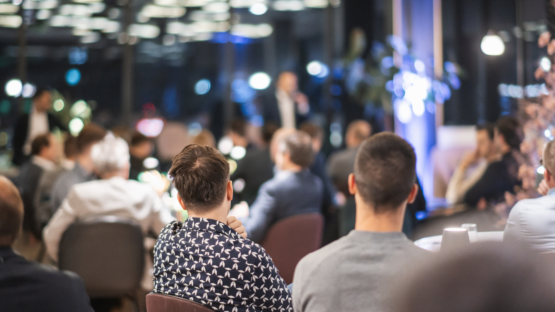 Home inspectors at an evening partnering event