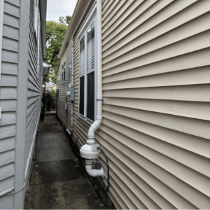 Radon Mitigation System on the outside of Home