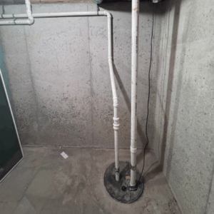 Radon Mitigation system in basement of home in Louisville, KY